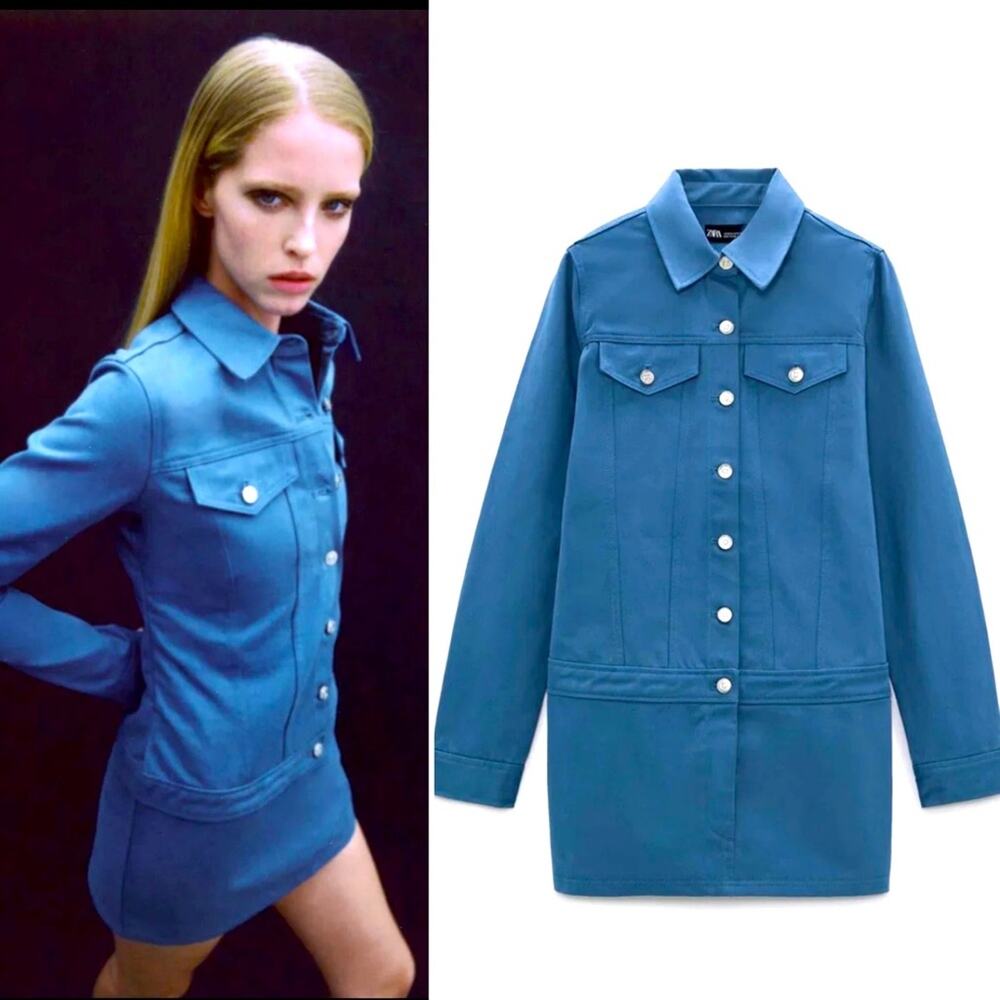 Zara Long sleeve Denim Dress